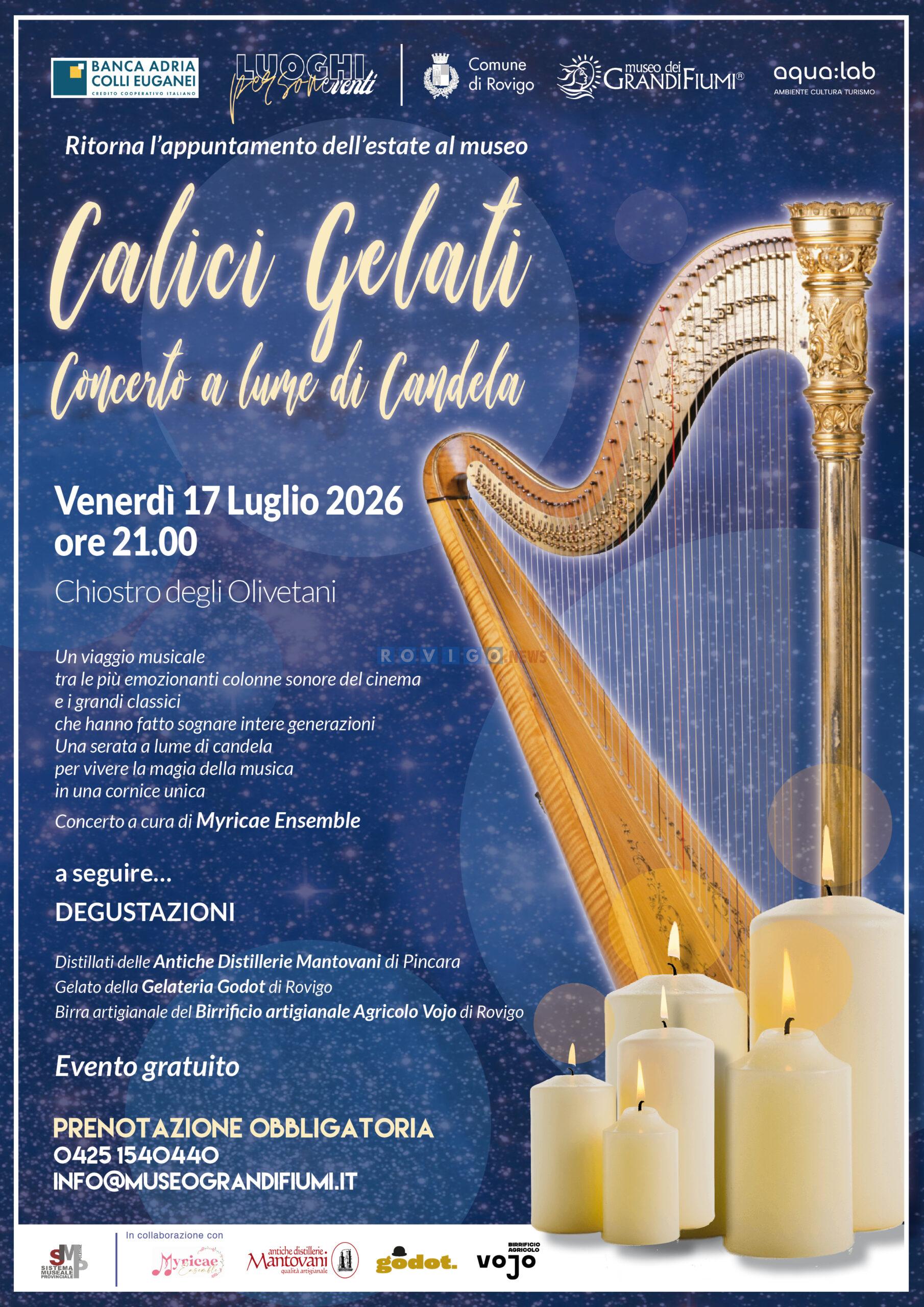 Musica, candele e sapori del territorio: al Museo dei Grandi Fiumi torna “Calici Gelati”